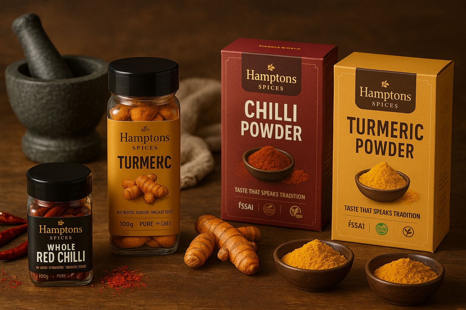 Various colorful Indian spices